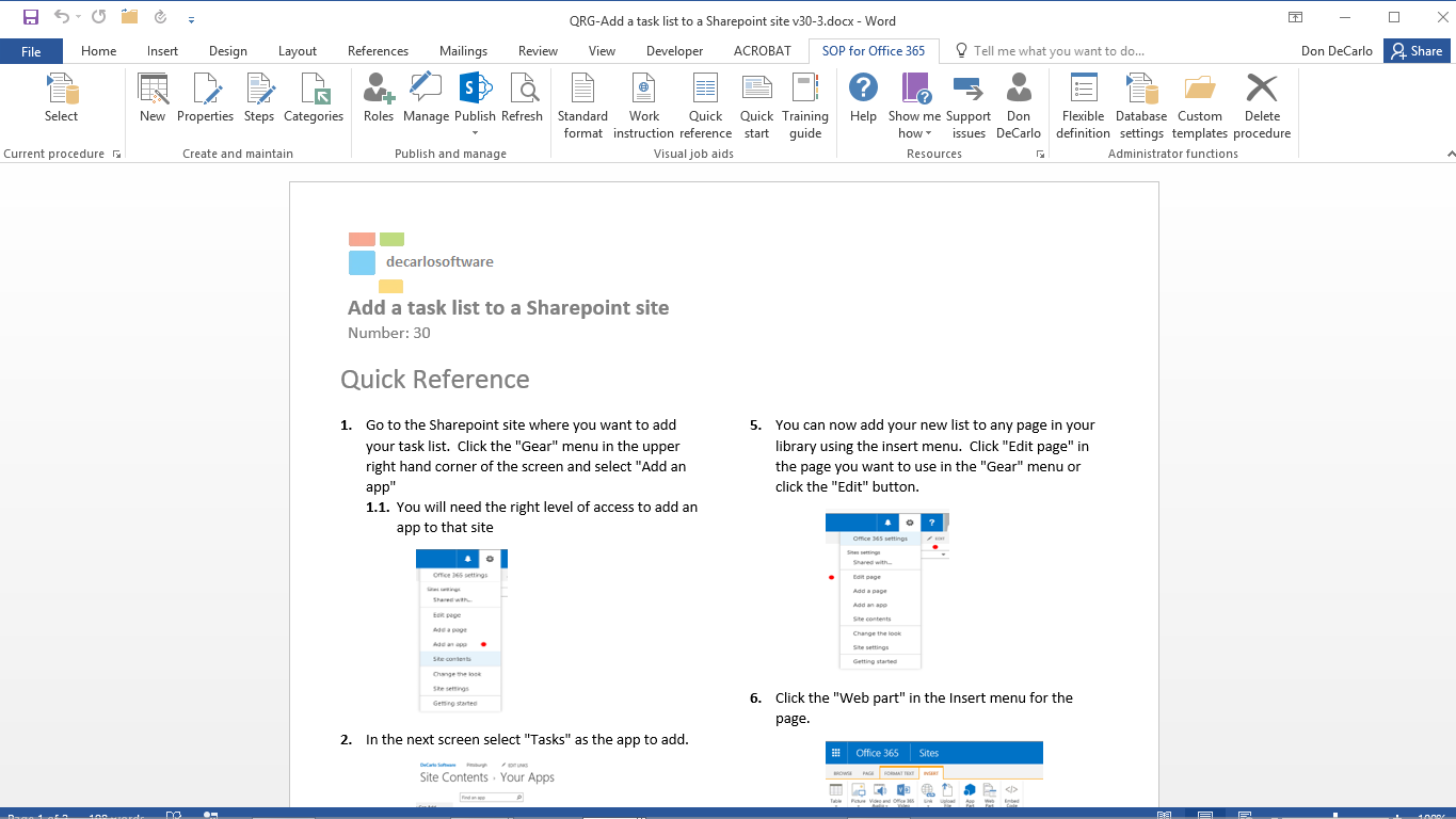 creating templates in office 365